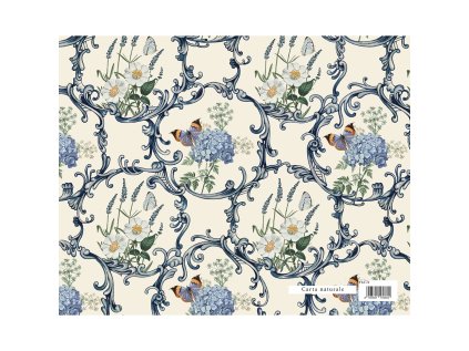 darkovy balici papir florentia 70x100 cm modry vzor s kvetinami
