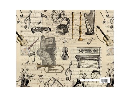 darkovy balici papir florentia 70x100 cm noty a hudebni nastroje