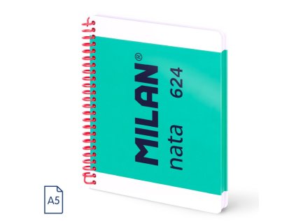 blok linkovany se spiralou a5 milan serie nata 80 listu zeleny