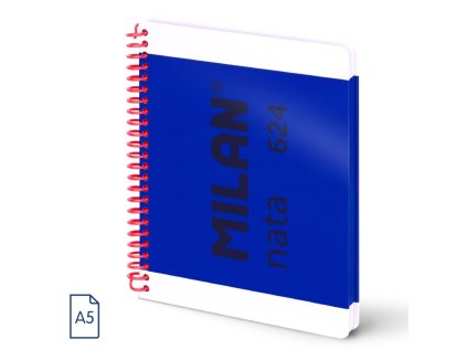 blok linkovany se spiralou a5 milan serie nata 80 listu modry