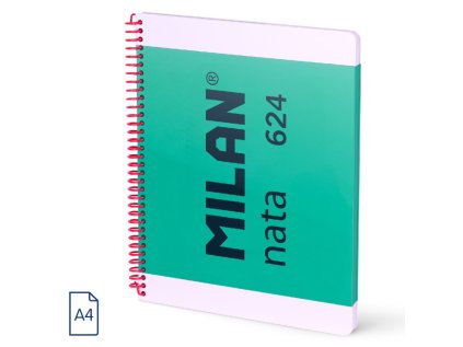 blok linkovany se spiralou a4 milan serie nata 80 listu zeleny