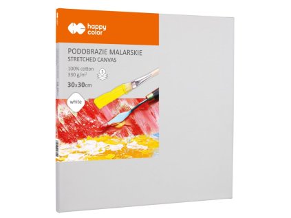 malirske platno happy color 30x30 cm na ramu bile