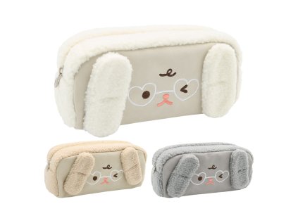 pouzdro na pera s plysovym koziskem prazdne rabbit mix barev