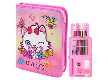 vytvarna sada velky penal 36 ks love cats