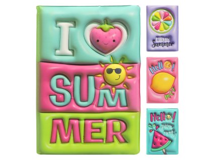 poznamkovy blok denik a5 80 listu ovoce mekky pu potah mix 4 vzoru