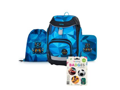 Oxybag Set 4dílný OXY Sherpy Robot batoh, penál, sáček, placky 0-23124