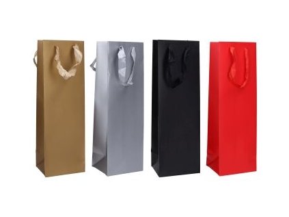 Dárková taška na láhev, velikost M, rozměry 11,8x9,5x36 cm