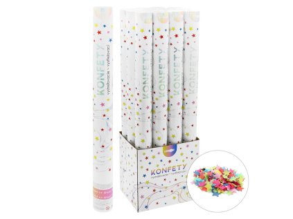 strilejici konfety trubka 60 cm barevne papirove hvezdy