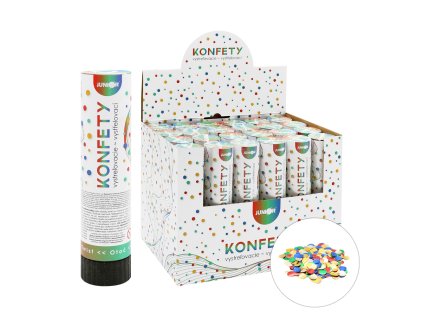 strilejici konfety trubka 20 cm barevne kovove krouzky