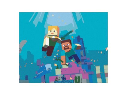 diamantove malovani s ramem minecraft pod vodou