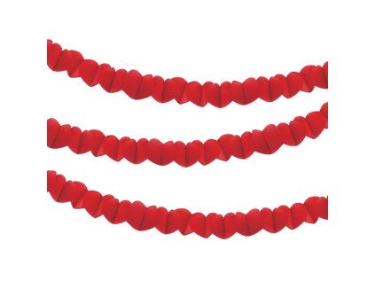 girlanda papirova 2 m cervena srdce 2 ks v baleni