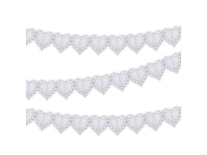 girlanda papirova 3 m bila srdce