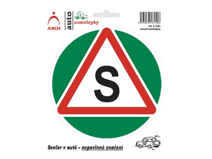 samolepka senior v aute prumer 13 cm