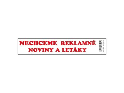 samolepici stitek nechceme reklamni noviny a letaky
