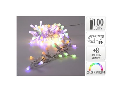 svetelny retez barevny 100x led kulata mini svetla delka 7 5 m