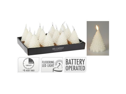led svicka s casovacem 11 cm realisticky plamen bile trpytky