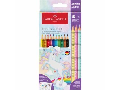 sada pastelek faber castell colour grip 10 3 sparkle jednorozec