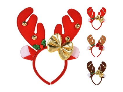 celenka detska vanocni sob s parohy zdobenymi rolnickami a masli mix 3 barev