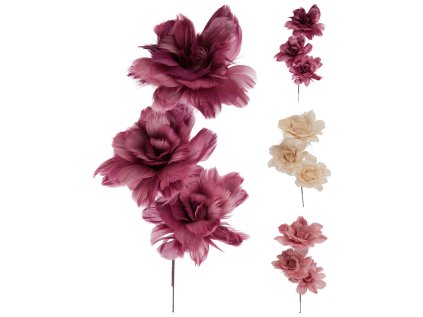 kvetina z peri 65 cm smes 4 barev