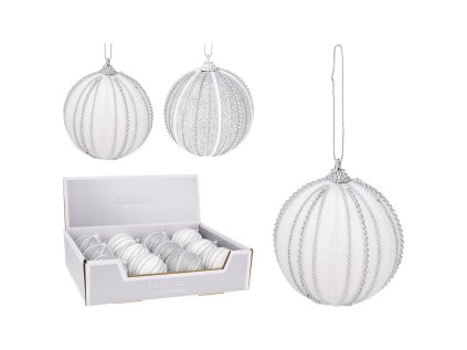 vanocni koule 80 mm trpytiva zdobena goralkami mix 2 barev cena 1 ks