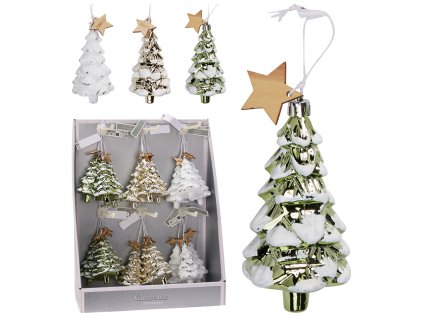 zavesna dekorace vanocni stromecek 12 cm mix 3 barev cena 1 ks