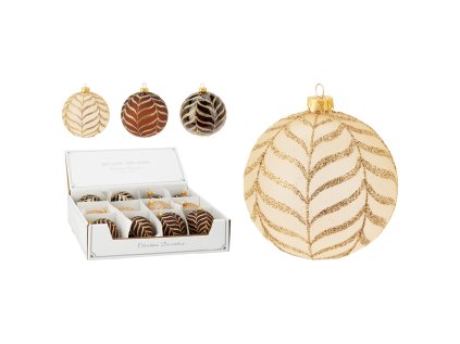 vanocni koule 80 mm trpytivy zlaty dekor mix 3 barev cena 1 ks