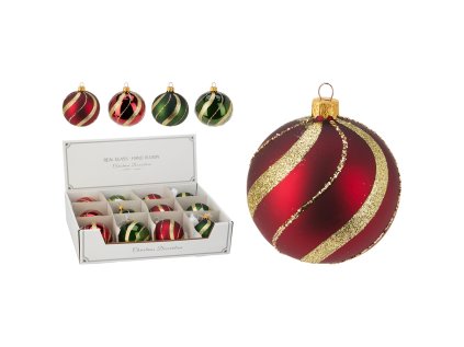 vanocni koule 80 mm trpytivy zlaty dekor mix 4 barev cena 1 ks