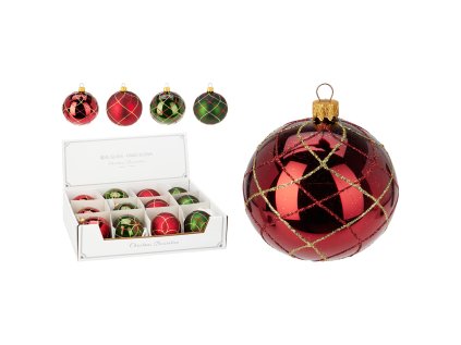 vanocni koule 80 mm trpytivy zlaty dekor mix 4 barev cena 1 ks