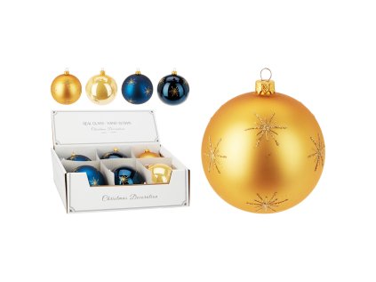 vanocni koule 100 mm zlaty trpytivy dekor mix 4 barev cena 1 ks