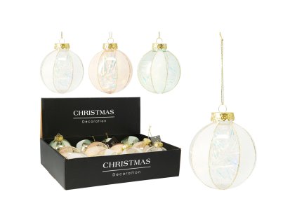 vanocni koule 80 mm s pruhy mix 3 barev cena 1 ks