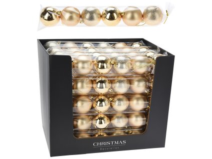 vanocni koule 70 mm ve zlate barve mix sada 6 kusu