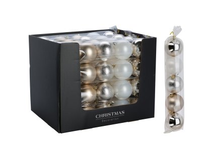 vanocni koule 80 mm ve zlate barve mix sada 5 kusu