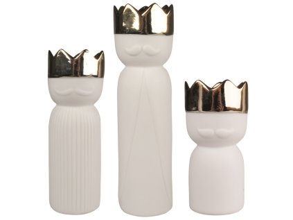 vanocni svicny tri kralove z porcelanu 6 x 21 cm sada