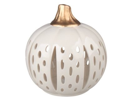 svicen dyne porcelanova se zlatym stonkem 15 x 17 cm