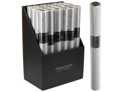 organza latkova 38x200 cm sitovana latka se trpytivym vzorem stribrna