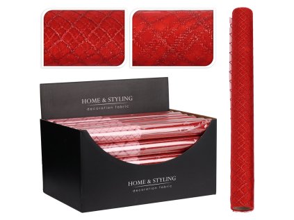 organza latkova 36 5x200 cm mrizovy vzor cervena barva