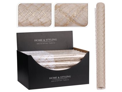 organza latkova 36 5x200 cm mrizovy vzor zlata sampan barva