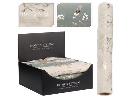 organza latkova 28x300 cm potisk zlate barvy mix 2 barev motivu