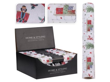 organza latkova 28x150 cm bily barevny potisk mix 2 motivu