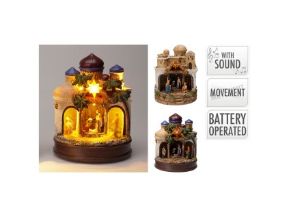 betlem s led svetlem otocnym pozadim a zvukem 22 cm 2 varianty cena za 1 ks