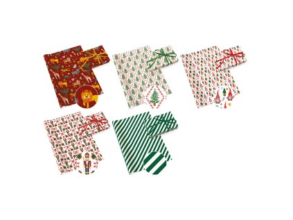 darkovy papir 70 x 200 cm neutralni 39 mix 5 vanocnich vzoru