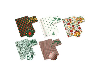 darkovy papir 70 x 200 cm neutralni 40 mix 5 vanocnich vzoru