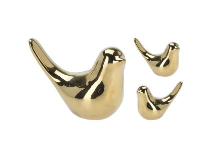 dekorace zlaty ptak 8 cm