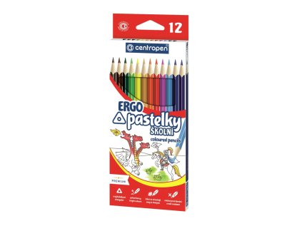 pastelky ergo centropen 9521 12 skolni 12 barev