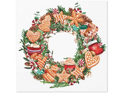 ubrousky paw l 33x33cm gingerbread wreath