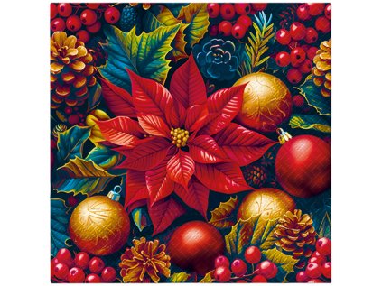 ubrousky paw l 33x33cm vintage poinsettia charm