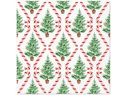 ubrousky paw l 33x33cm candy cane forest