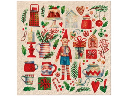 ubrousky paw l 33x33cm we care christmas motifs