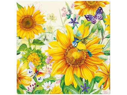 ubrousky paw l 33x33cm wild sunflowers