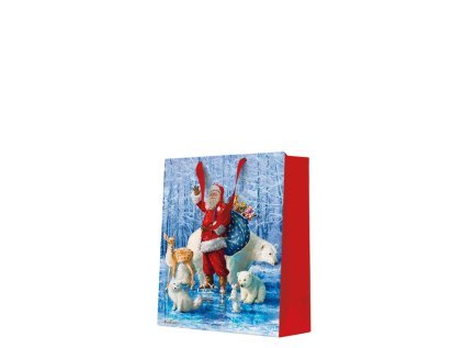 darkova taska stredne velka santa claus with animals 20x10x25 cm